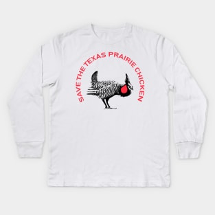 Save The Texas Prairie Chicken Kids Long Sleeve T-Shirt